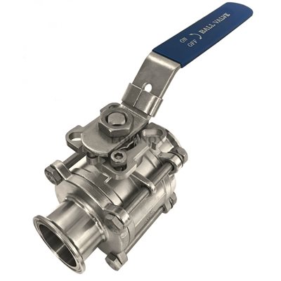 Ball Valve 3 pieces Cavity Filled Clamp SS316 