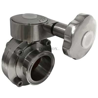 Butterfly Valve 1 1 / 2" SS316 micrometric handle Clamp