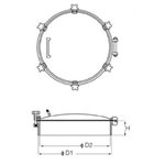 Manway Circular 600mm x 120mm with Pressure SS316 24"